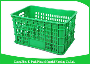 Tarım İçin Geri Dönüştürülebilir Büyük Bacalı Ekonomik Plastik Gıda Kasaları 670 * 480 * 420mm