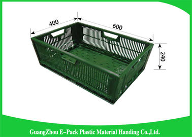 Dayanıklı Mesh Havalandırmalı Katlanır Plastik Kasalar Portatif İstiflenebilir 600 * 400 * 400mm