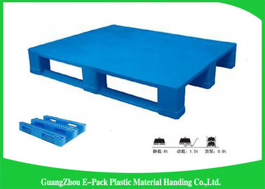 Üç Koşuculu 1200 * 800mm Mavi Plastik Paletler, Plastik Kızaklı Paletler Virgin HDPE
