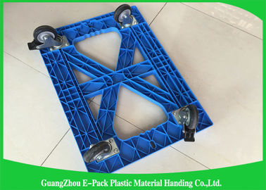 750*570*175mm Plastik Hareketli Dolly Palet Ağır Hizmet Dört Tekerlek %100 PP