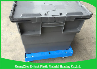 4 Tekerlek Ağır Hizmet Plastik Hareketli Dolly Büyük Kapasiteli Uzun Hizmet Ömrü 612*412*145mm