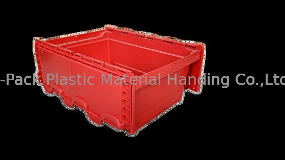 Çarpışmaya dayanıklı PP Plastik Bağlı Kapak Konteynerleri Standart Toteboxes 600x400mm Özel Renkli ve Büyük Logo Dağıtımı