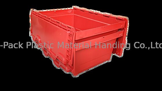 Çarpışmaya dayanıklı PP Plastik Bağlı Kapak Konteynerleri Standart Toteboxes 600x400mm Özel Renkli ve Büyük Logo Dağıtımı