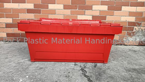 Çarpışmaya dayanıklı PP Plastik Bağlı Kapak Konteynerleri Standart Toteboxes 600x400mm Özel Renkli ve Büyük Logo Dağıtımı