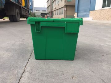 Taşıma için Yığılmış Sarı Plastik Saklama Kutuları Ekli Kapaklar
