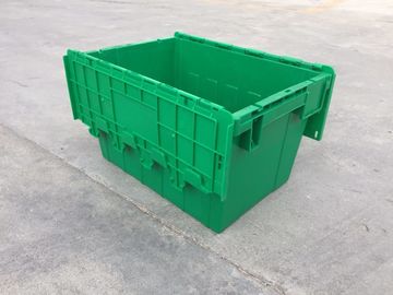 Taşıma için Yığılmış Sarı Plastik Saklama Kutuları Ekli Kapaklar