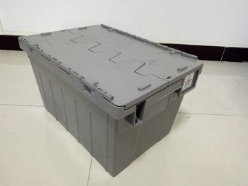 Taşıma için Yığılmış Sarı Plastik Saklama Kutuları Ekli Kapaklar
