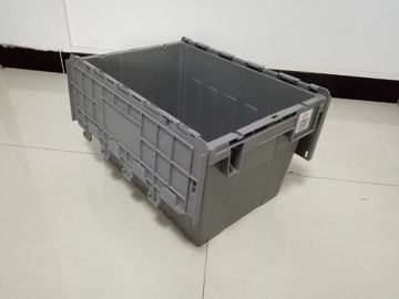 Taşıma için Yığılmış Sarı Plastik Saklama Kutuları Ekli Kapaklar