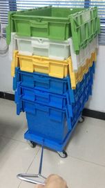 3 inç Dört PU Tekerlek Plastik İstifleme Dolly Dümen Hareketli Özelleştirilmiş