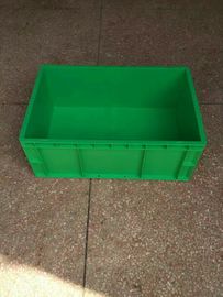 Virgin Polietilen Yeşil İstiflenebilir Plastik Saklama Kapları 600*400*230mm Standart Boyutlu Konveyör ve Ayırma Sistemi