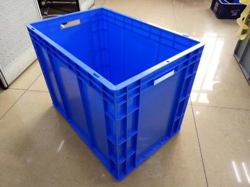 Virgin Polietilen Mavi 600*400 mm Euro İstifli Konteynerler 40kg Yükleme Kapasiteli