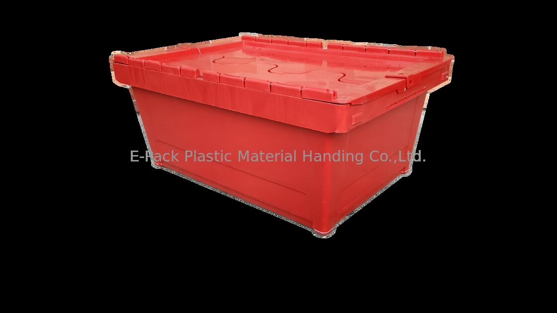Çarpışmaya dayanıklı PP Plastik Bağlı Kapak Konteynerleri Standart Toteboxes 600x400mm Özel Renkli ve Büyük Logo Dağıtımı